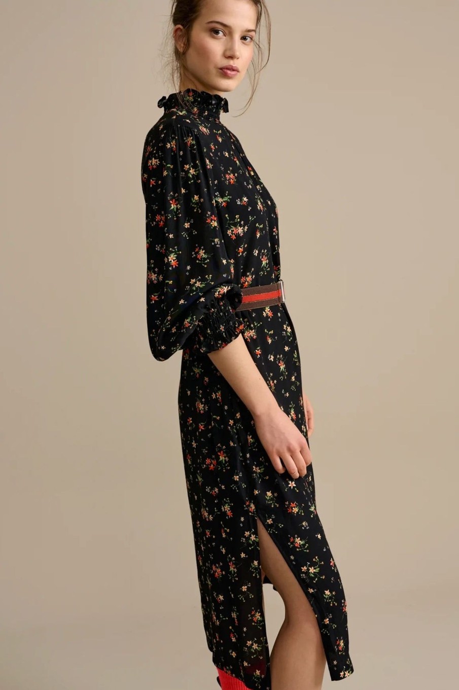 Women Bellerose Dresses | Bellerose-Hanae Dress: Ebony Floral