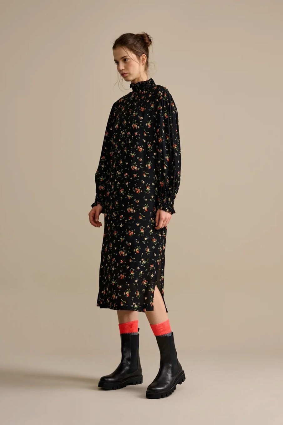 Women Bellerose Dresses | Bellerose-Hanae Dress: Ebony Floral