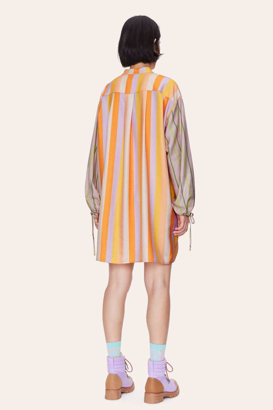 Women Stine Goya Dresses | Stine Goya-Neva Dress: Sunset And Lime Stripe