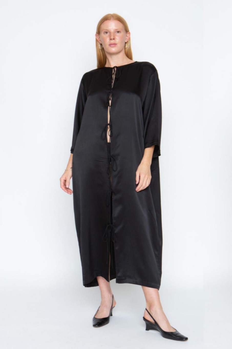 Women Lily Forbes Dresses | Lily Forbes-Venus Duster: Black Silk