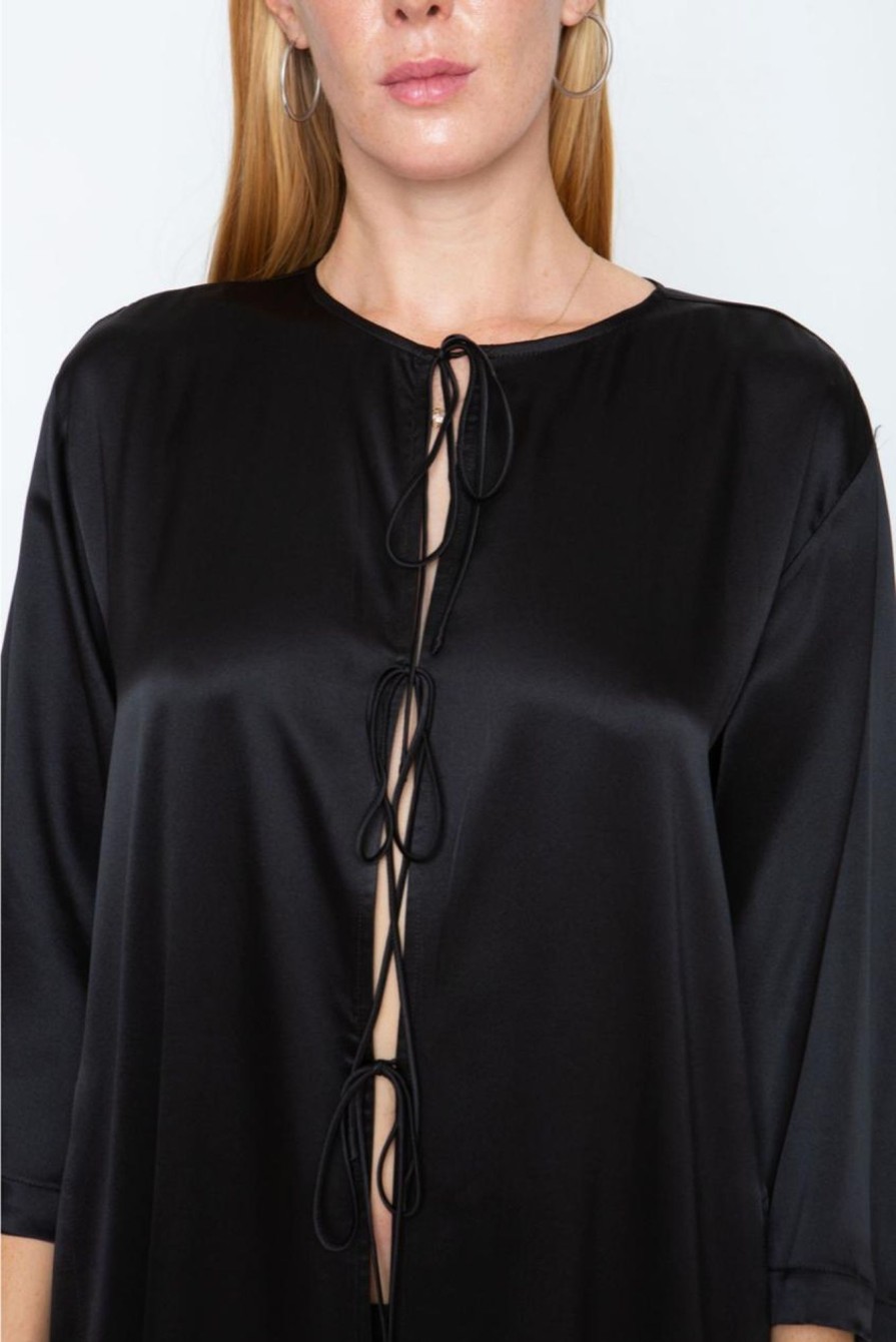 Women Lily Forbes Dresses | Lily Forbes-Venus Duster: Black Silk