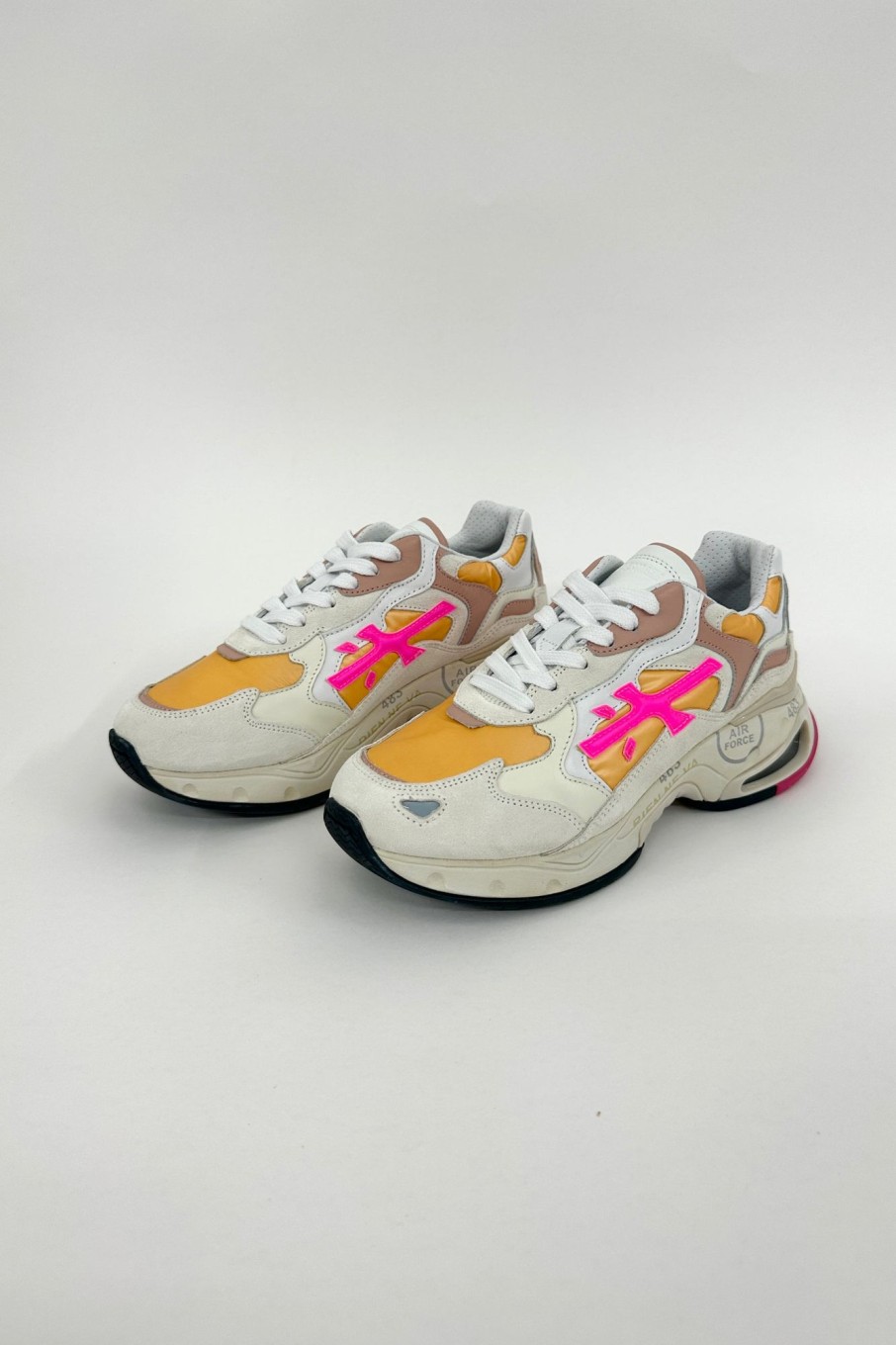 Women Premiata | Premiata-Sharky-D Sneaker: Pink & Orange Or