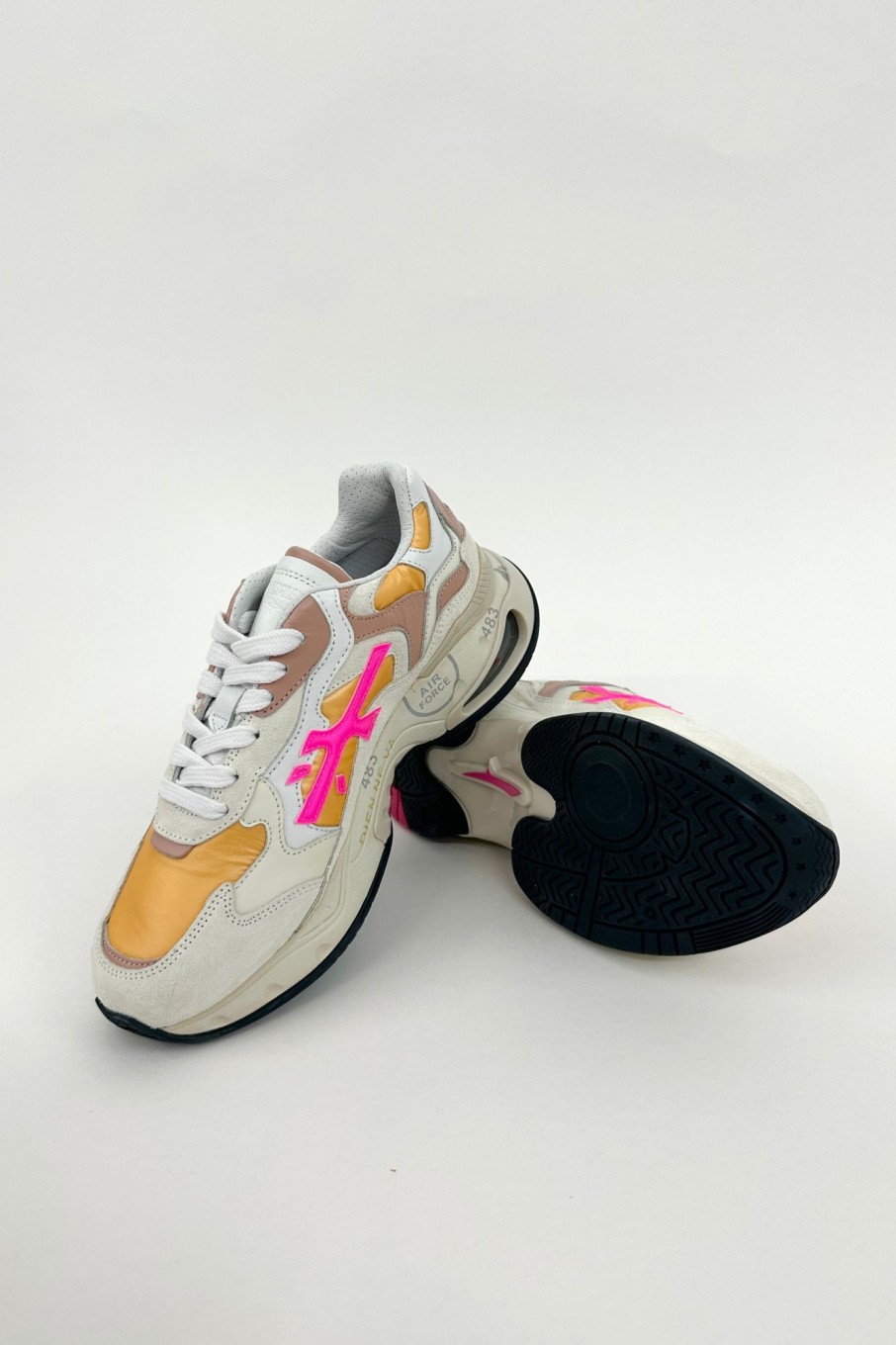 Women Premiata | Premiata-Sharky-D Sneaker: Pink & Orange Or