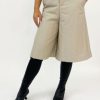 Women Benjamin Benmoyal Pants & Shorts | Benjamin Benmoyal-Wide Quilted Shorts: Beige