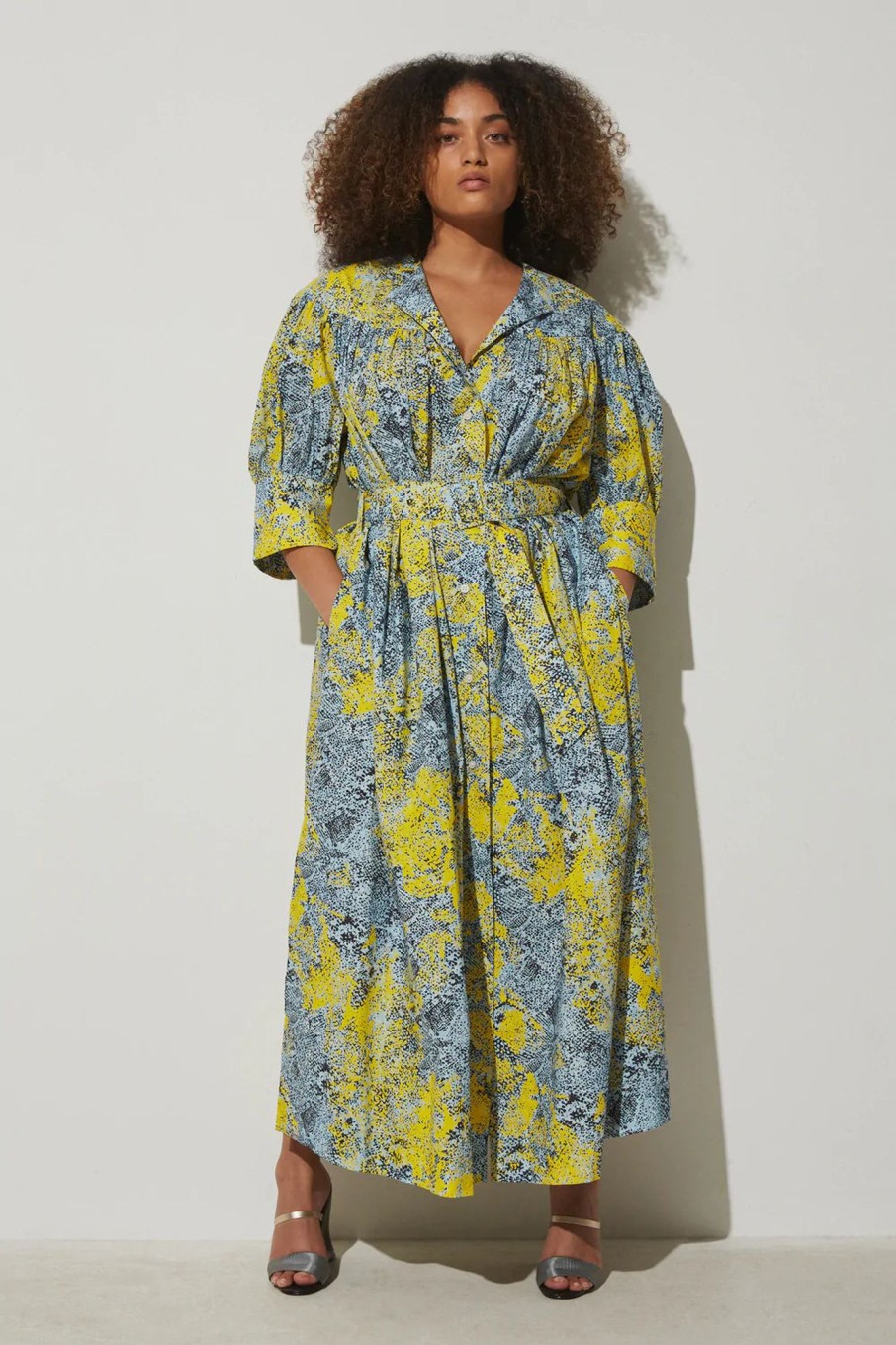 Women Rachel Comey Dresses | Rachel Comey-Ardito Dress: Yellow/ Blue