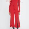 Women Thebe Magugu Pants & Shorts | Thebe Magugu-Split Front Trousers: Red