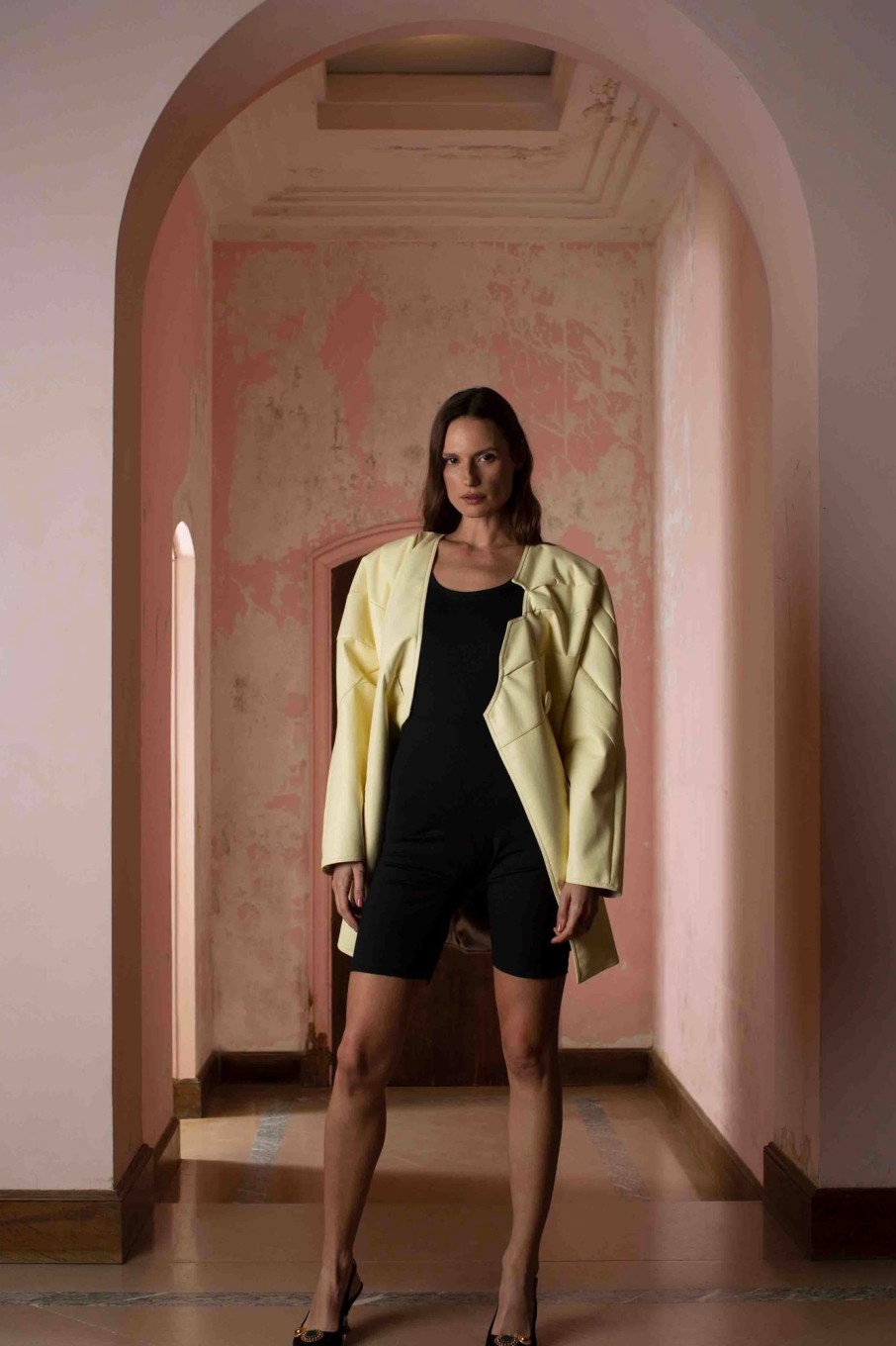 Women Fête Impériale Outerwear | Fete Imperiale-Cesari Jacket: Pale Yellow Recycled Leather