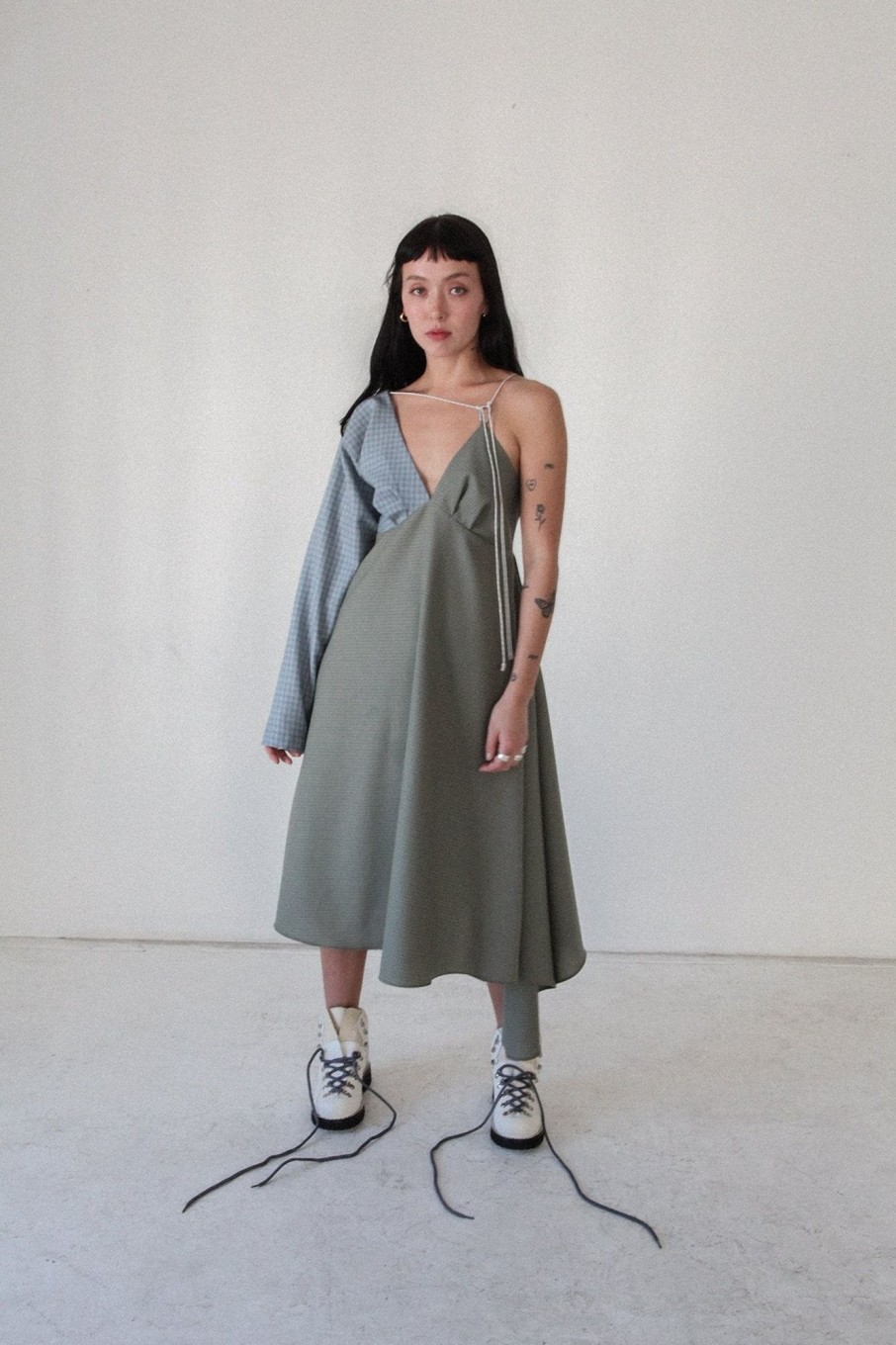 Women KkCo Dresses | Kkco-Long Sleeve Climber Dress: Mixed Wool