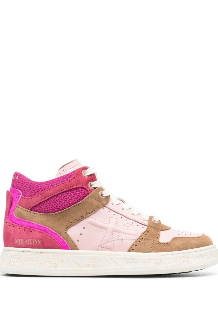 Women Premiata | Premiata-Mid Quinn D Sneaker: Pink Multi