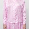 Women Ilag Tops | Ilag-Plomme Satin Blouse: Pink Flower