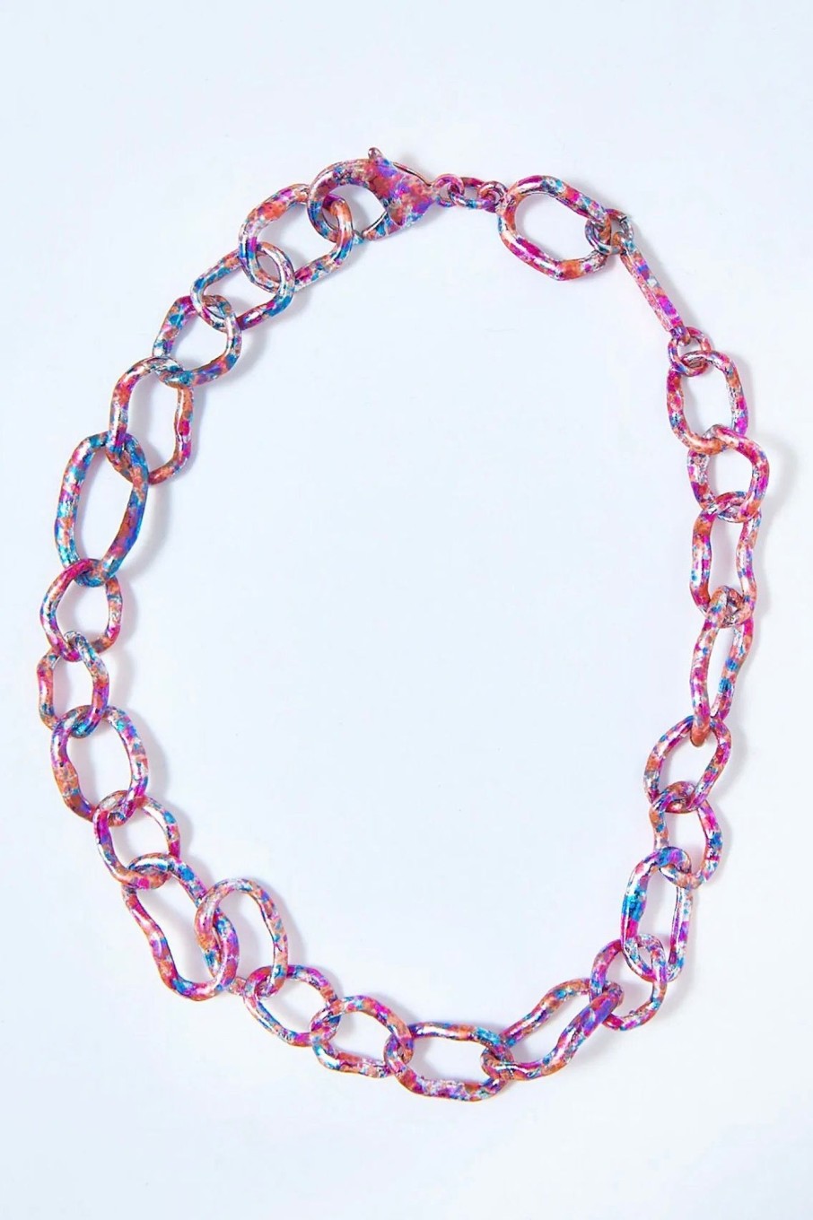 Women Collina Strada Jewelry | Collina Strada-Crushed Chain Necklace: Rainbow Polka Party