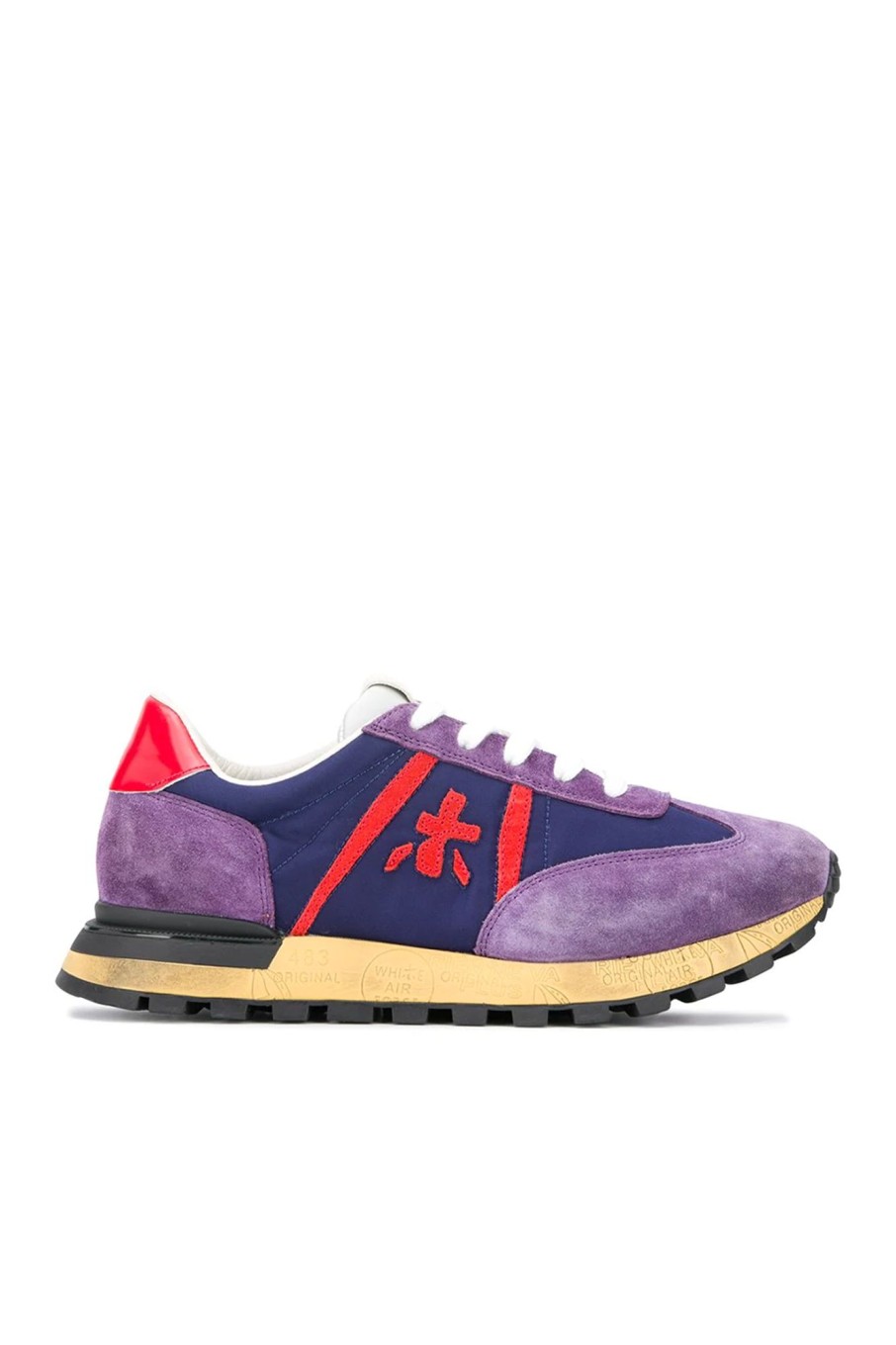 Women Premiata | Premiata-John Low D Sneakers: Purple Multi