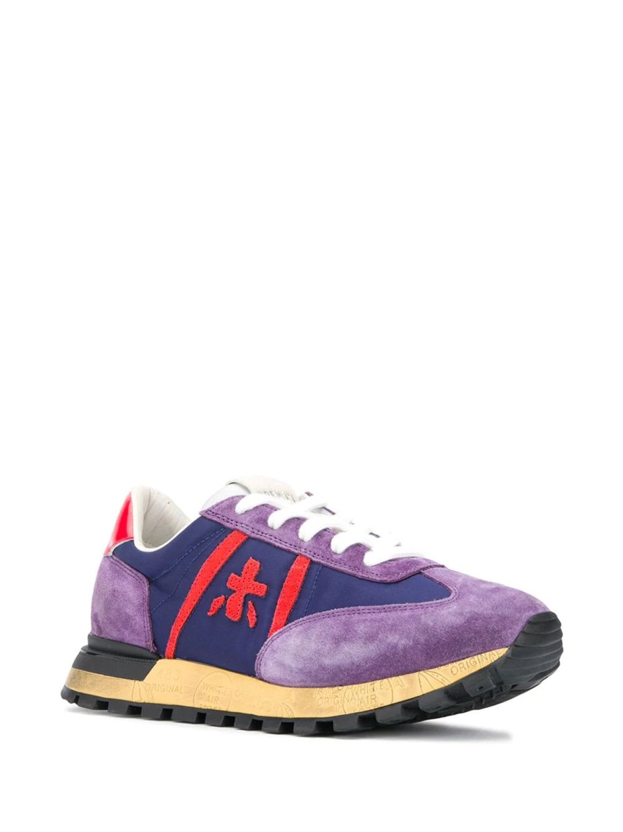 Women Premiata | Premiata-John Low D Sneakers: Purple Multi