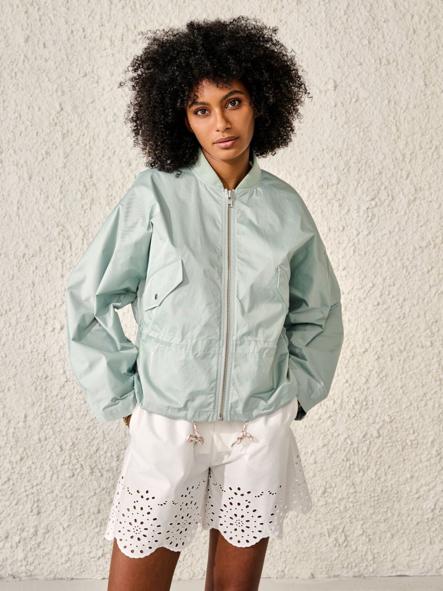 Women Bellerose Outerwear | Bellerose-Heyden Jacket: Aqua