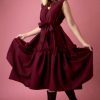 Women MCK x Ouimillie Dresses | Ouimillie X Mck-Sautiller Cranberry Dress