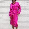 Women Fête Impériale Outerwear | Fete Imperiale-Cyrille Trench Coat: Fuchsia