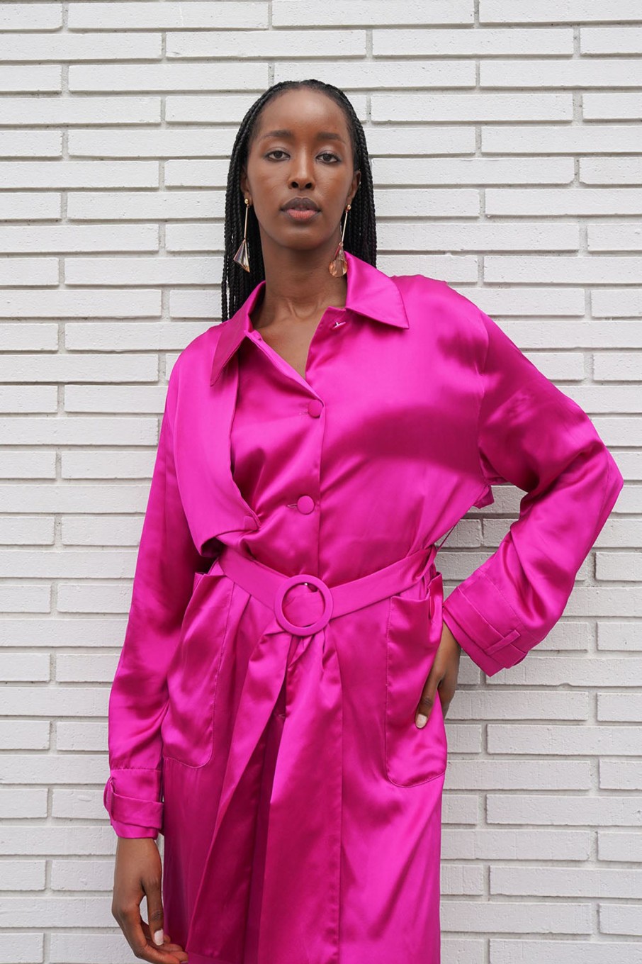 Women Fête Impériale Outerwear | Fete Imperiale-Cyrille Trench Coat: Fuchsia