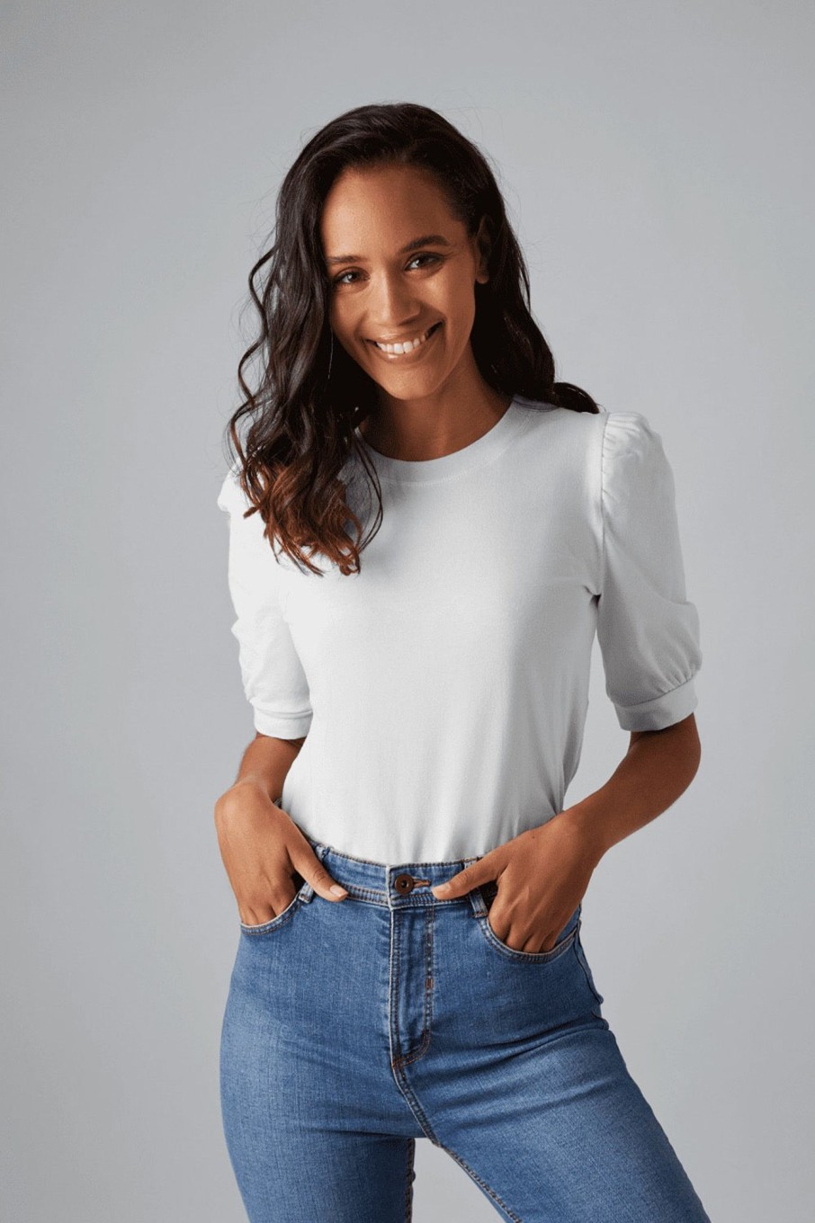 Women Livotte Tops | Livotte-Megan T Shirt: White