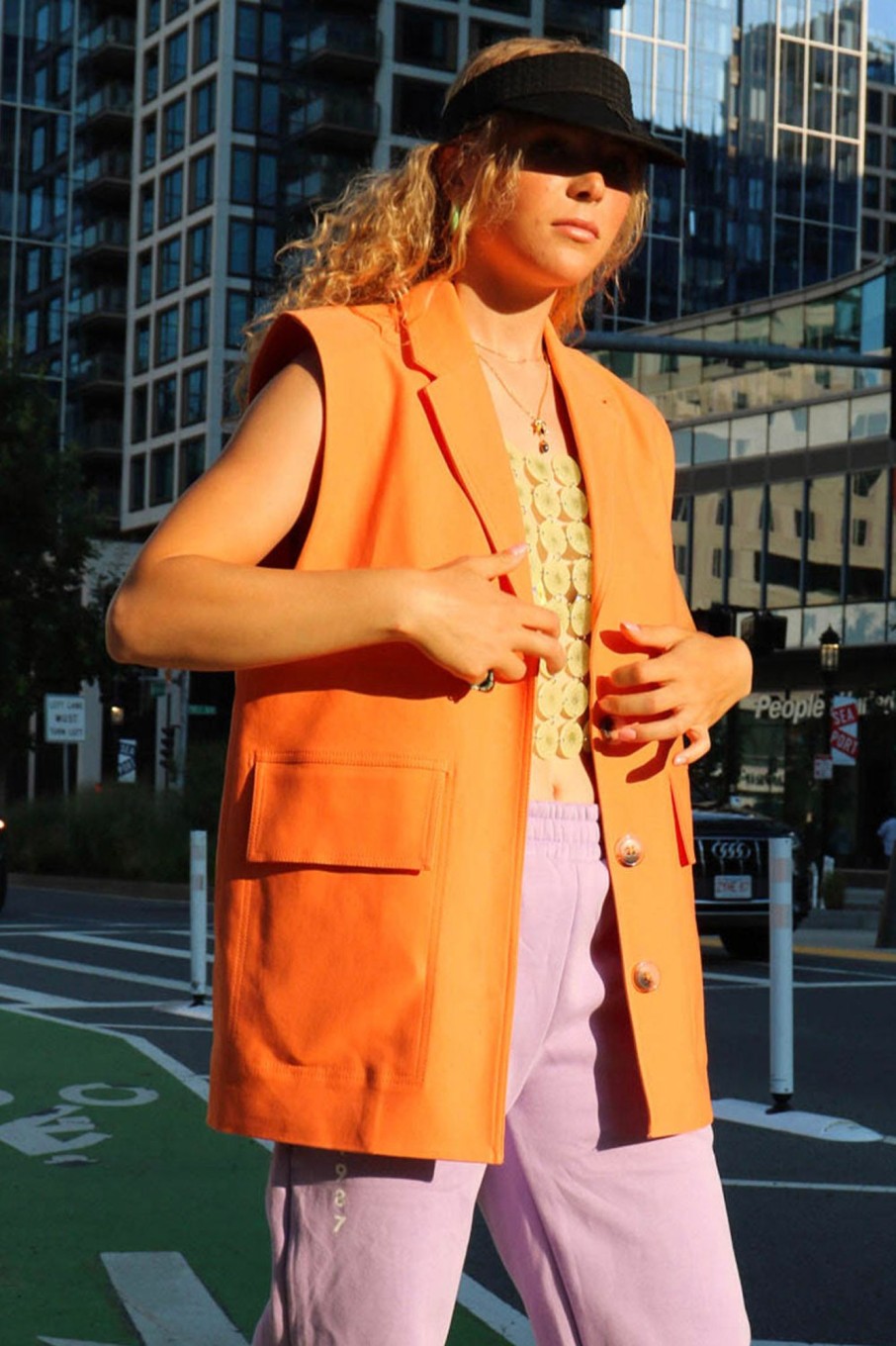 Women Stine Goya Outerwear | Stine Goya-Urban Vest: Orange