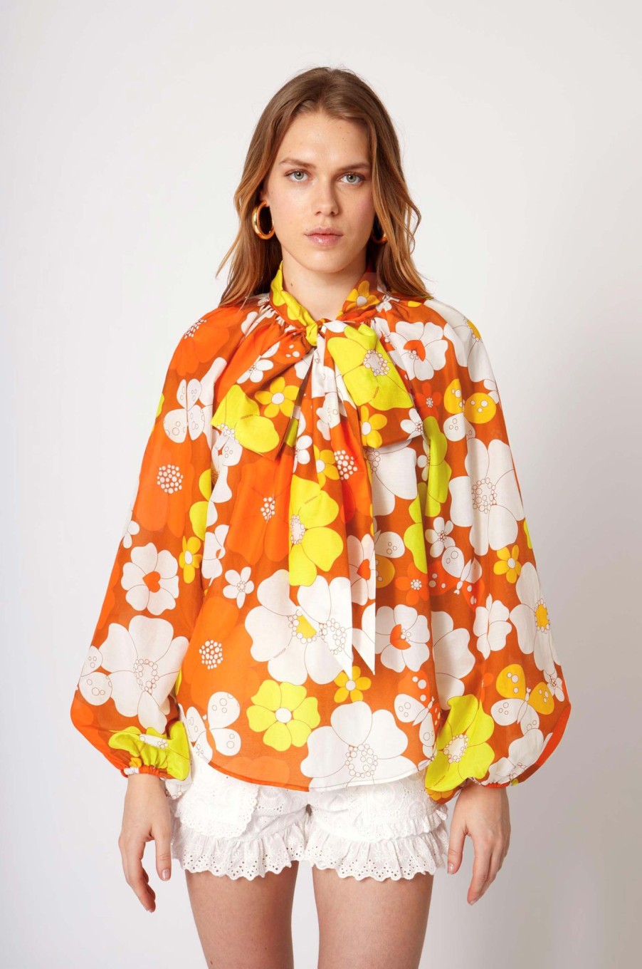 Women Manoush Tops | Manoush-Comic Strip Blouse: Orange