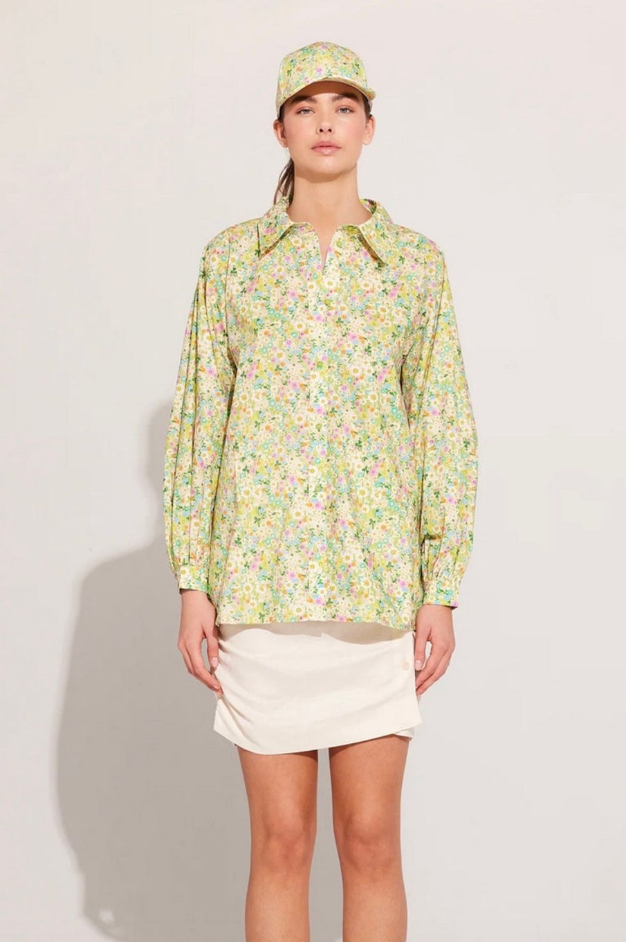 Women Ilag Tops | Ilag-Engsoleie Shirt: Green Flower Print