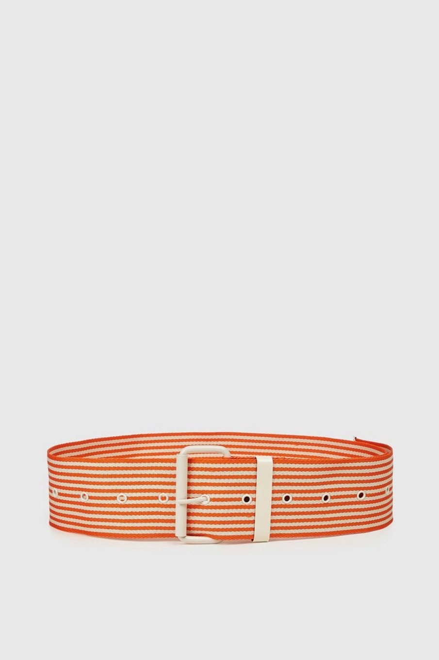 Women Essentiel Antwerp Belts | Essentiel Antwerp-Brancuso Striped Belt: Orange/ White