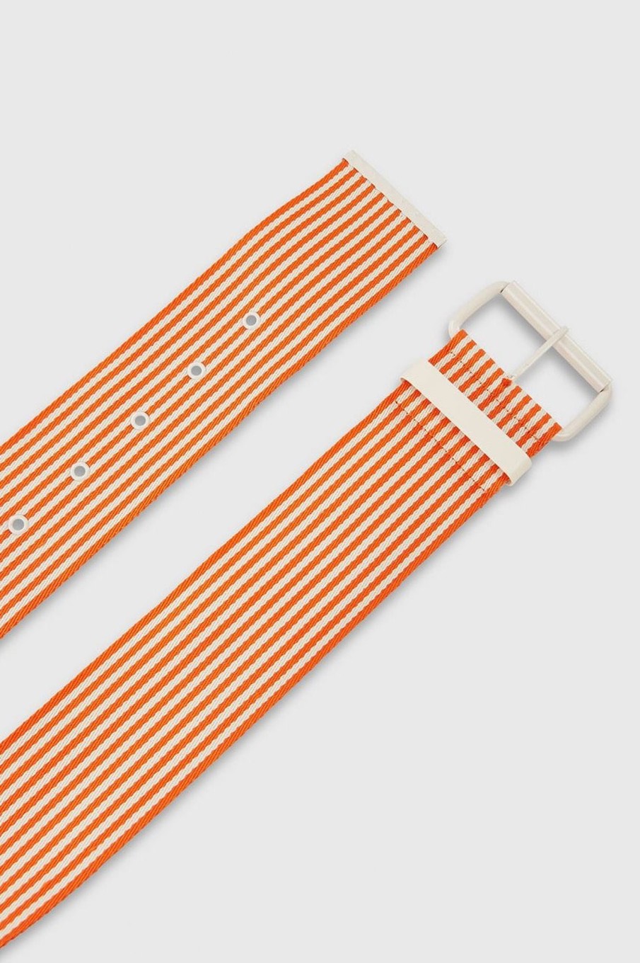 Women Essentiel Antwerp Belts | Essentiel Antwerp-Brancuso Striped Belt: Orange/ White