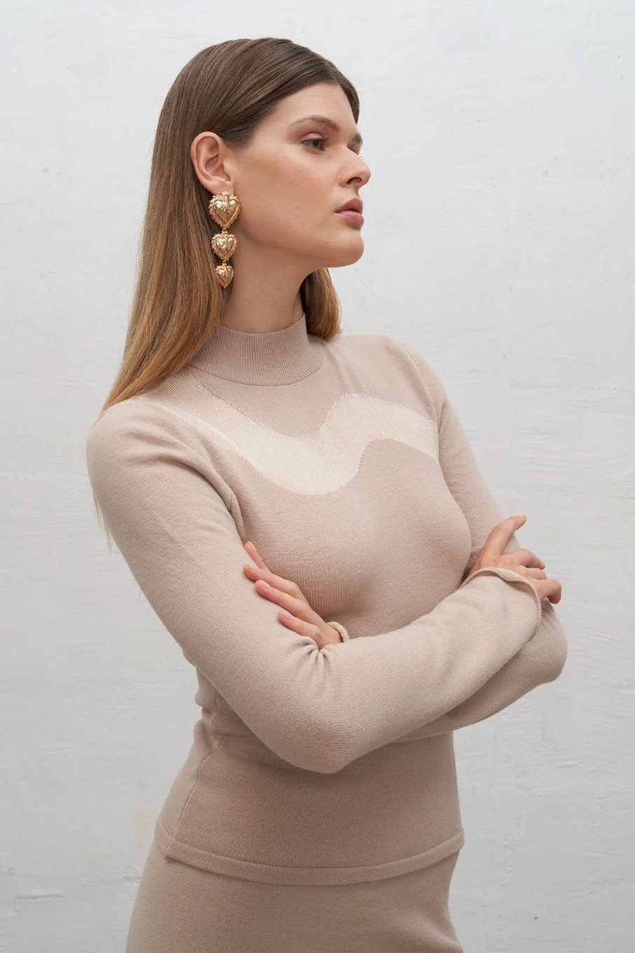 Women Fête Impériale Tops | Fete Imperiale-Onira Turtlenck: Beige