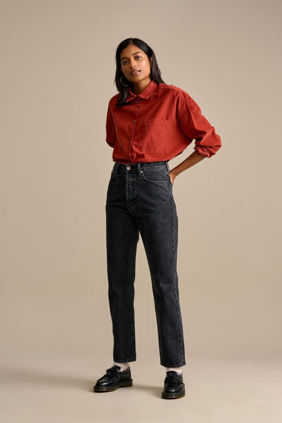 Women Bellerose Pants & Shorts | Bellerose-Pam Jeans: Black Stone