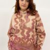 Women Collina Strada Sweaters | Collina Strada-Round Hem Hoodie: Chocolate Raspberry