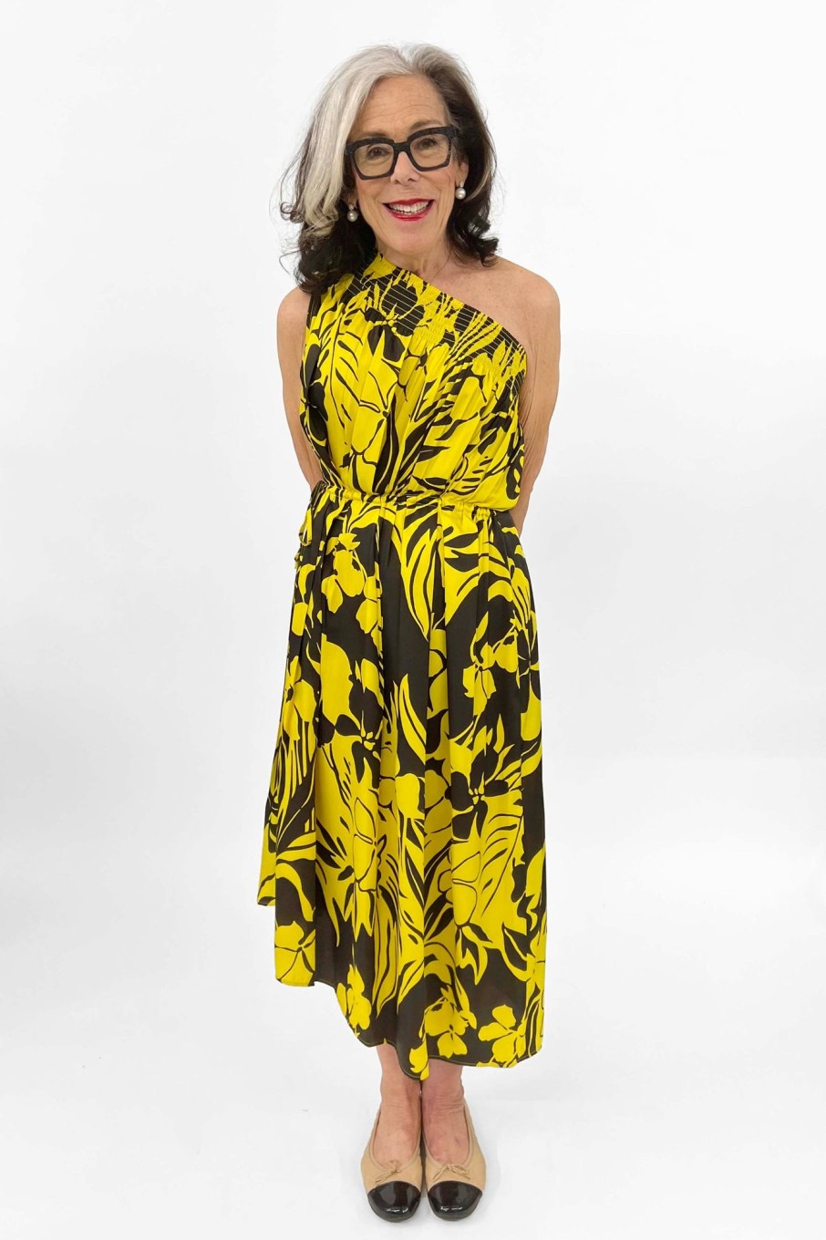 Women No. 21 Dresses | No. 21-One Shoulder Dress: Flower Print