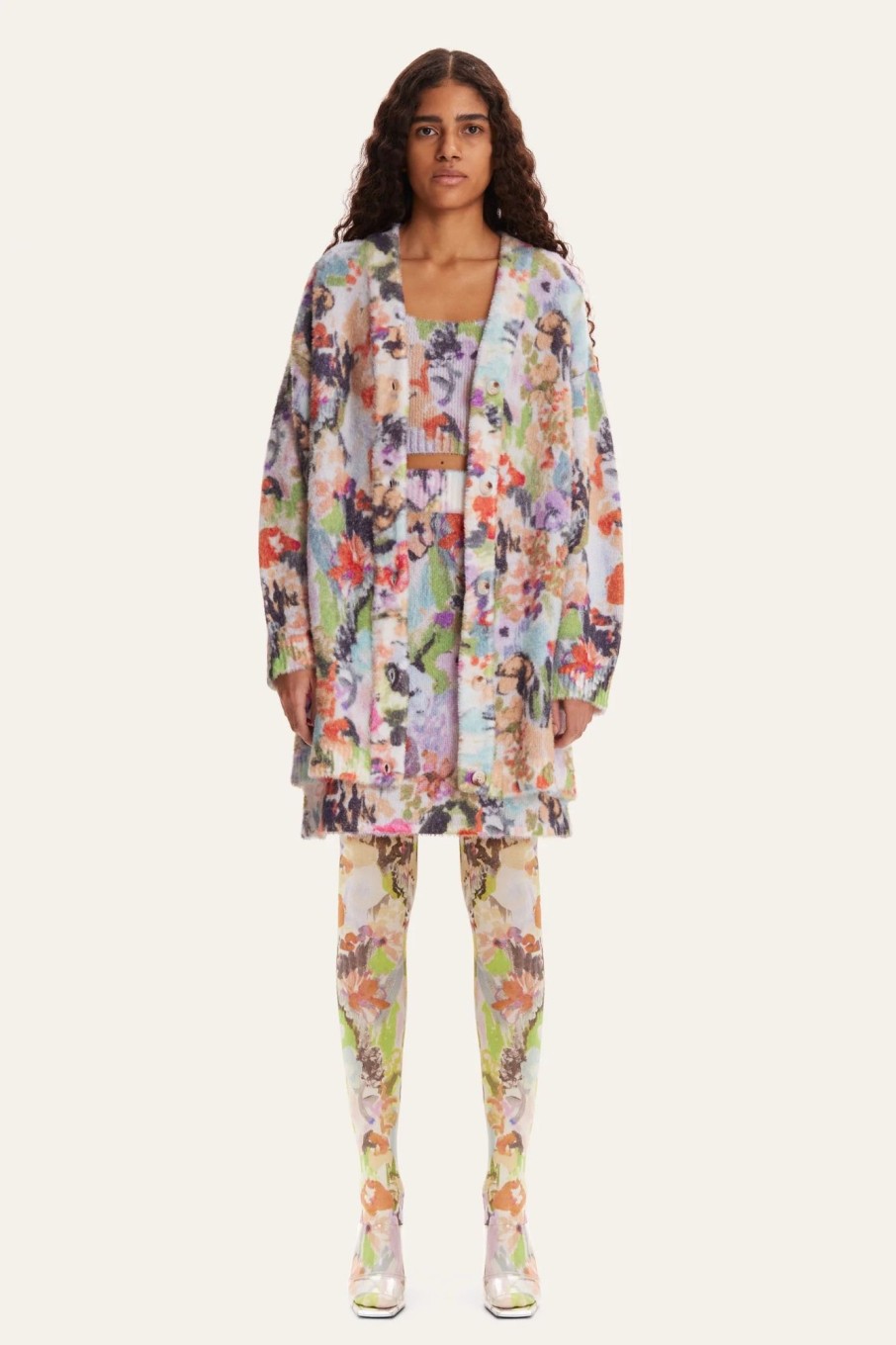 Women Stine Goya Sweaters | Stine Goya-Vega Cardigan: Abstract Floral