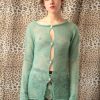 Women Marco Rambaldi Sweaters | Marco Rambaldi-Roses Jacquard Cardigan: Green