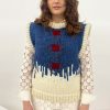 Women Le Cavalier Sweaters | Le Cavalier-Kanata Pullover Knit: Blue & Red